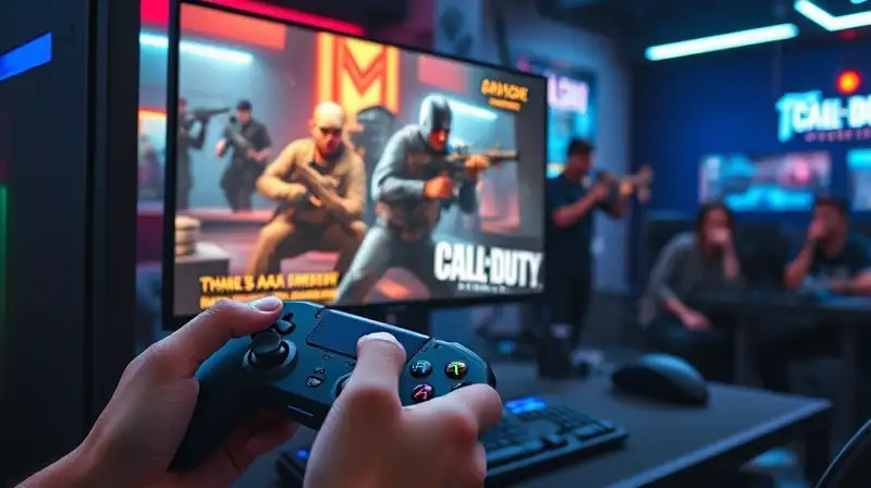 Jugadores diversos conectados en entorno futurista
