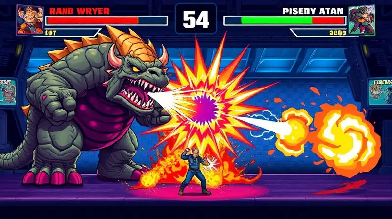 Batalla arcade intensa con acción pixelada
