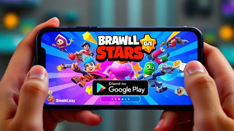Pantalla muestra Brawl Stars con UI vibrante