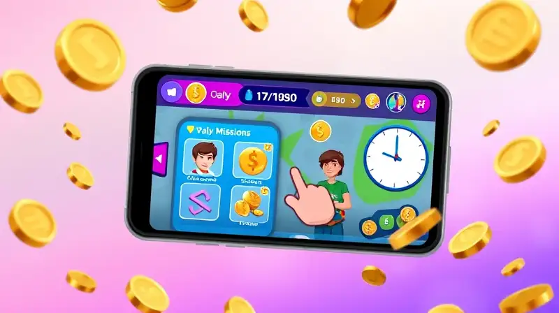 Smartphone muestra Coin Master con misiones