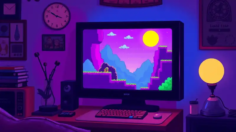 Pantalla pixel art vibrante