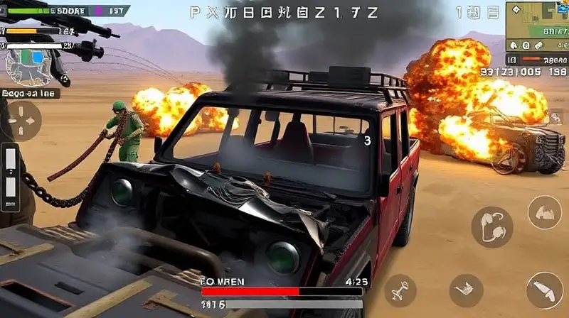 Gameplay intenso en mapa desértico de PUBG