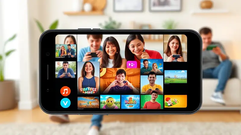 Personas juegan juegos offline en dispositivos