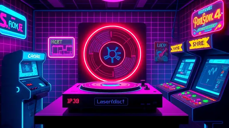 Reproductor láser retro con estética cyberpunk