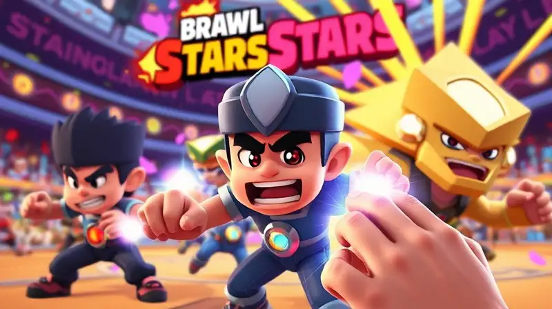 Personajes de Brawl Stars en acción dinámica