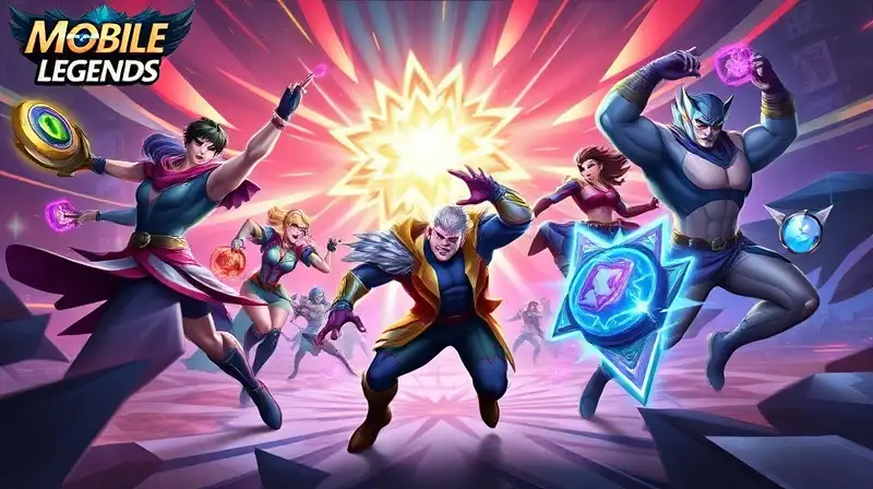 Héroes Mobile Legends en combate vibrante