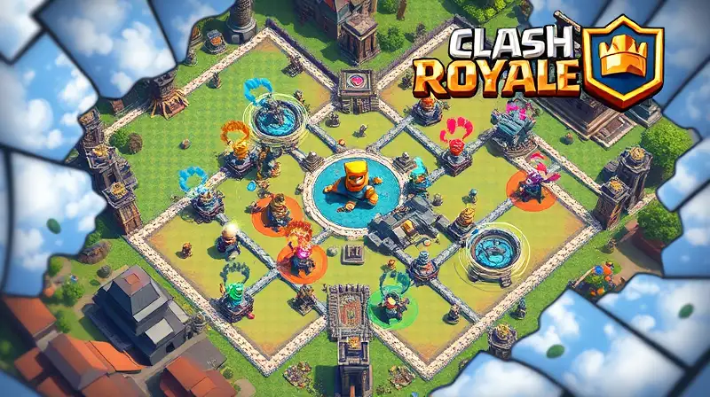 Mapa de Clash Royale con tropas voladoras