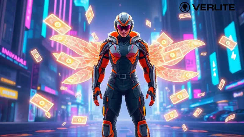 Personaje cyberpunk con skins brillantes holográficos