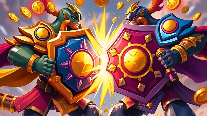 Escudos vibrantes chocan en batalla fantástica