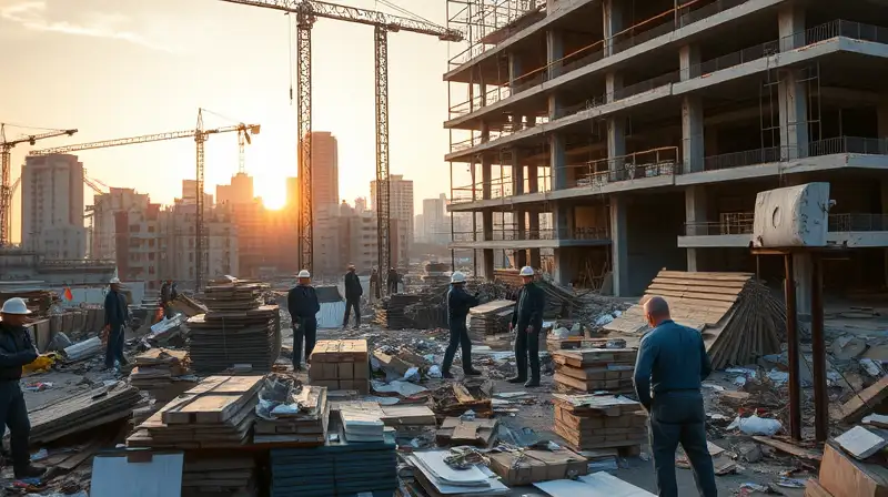 Caos en construcción con obreros frustrados