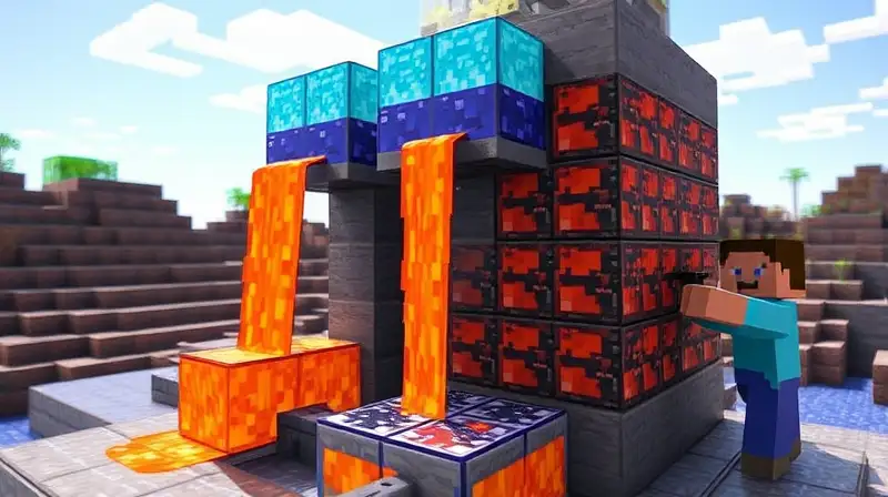 Dispositivo Minecraft con agua