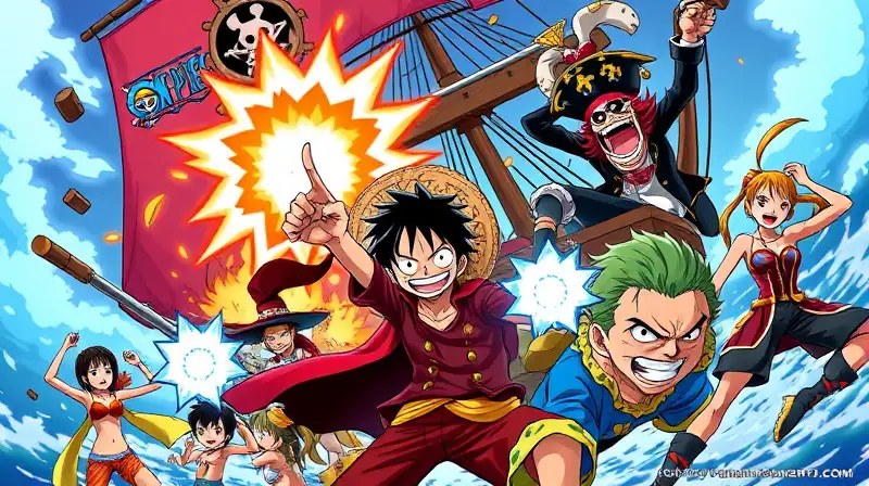 Personajes de One Piece luchan intensamente en barco