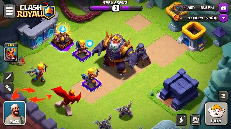 Tácticas defensivas con Golem en Clash Royale