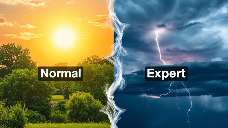 Imagen dividida muestra clima calmado y tormentoso