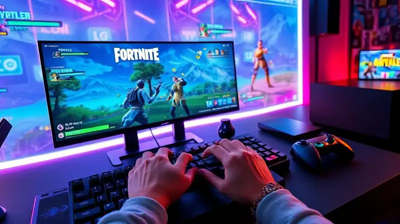 Juego de Fortnite en consola con teclado