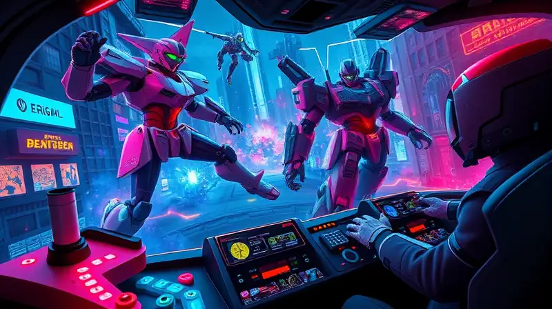Batalla futurista de mechas en arcade