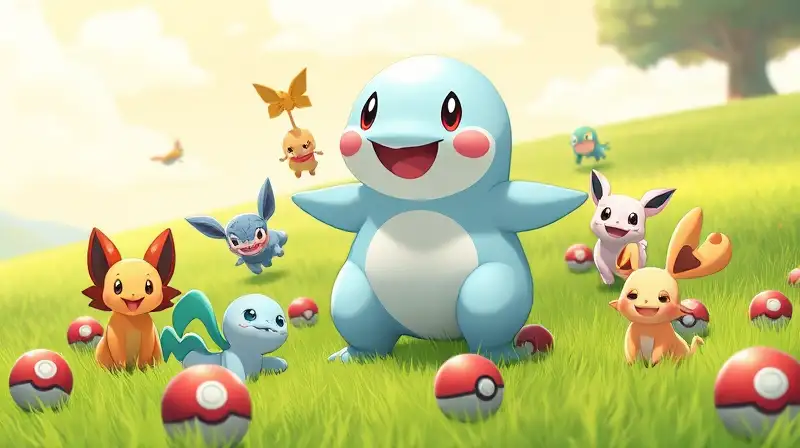 Ditto y bebés Pokémon juegan en campo
