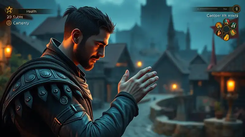 Personaje medieval cura heridas en juego RPG