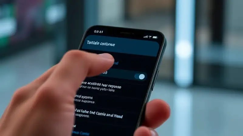 Pantalla táctil muestra opción de respuesta háptica