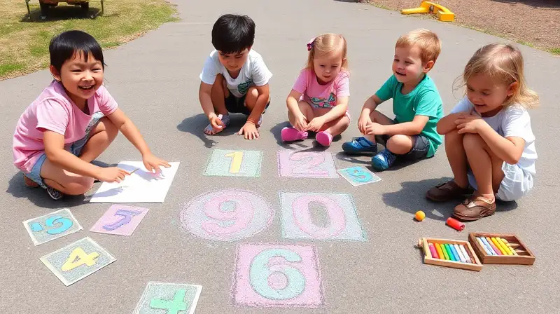 Niños juegan y aprenden al aire libre