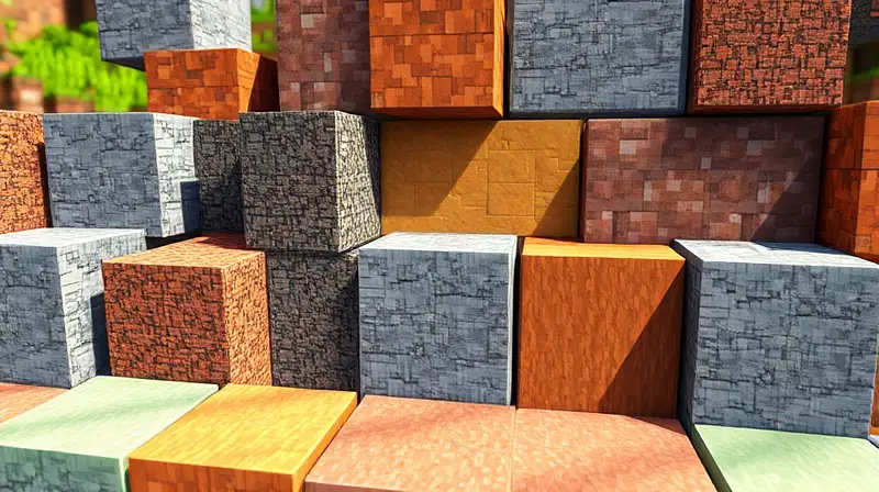 Bloques de Minecraft con texturas coloridas