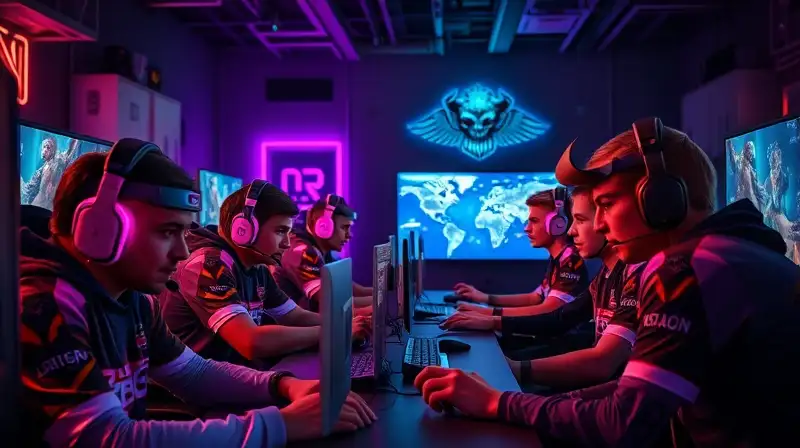 Equipo intenso planifica en sala de esports