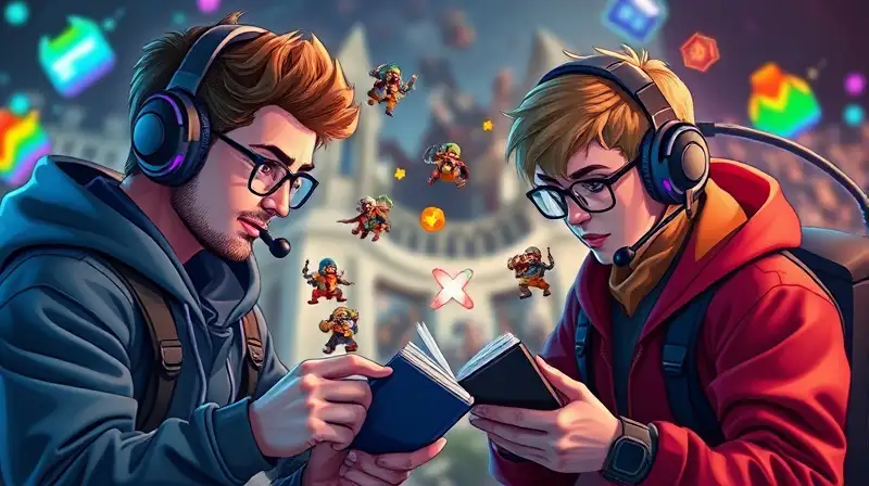 Dos gamers comparten estrategias en batalla digital