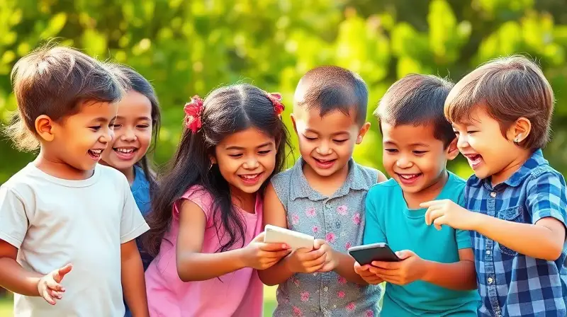 Niños felices juegan juntos al aire libre