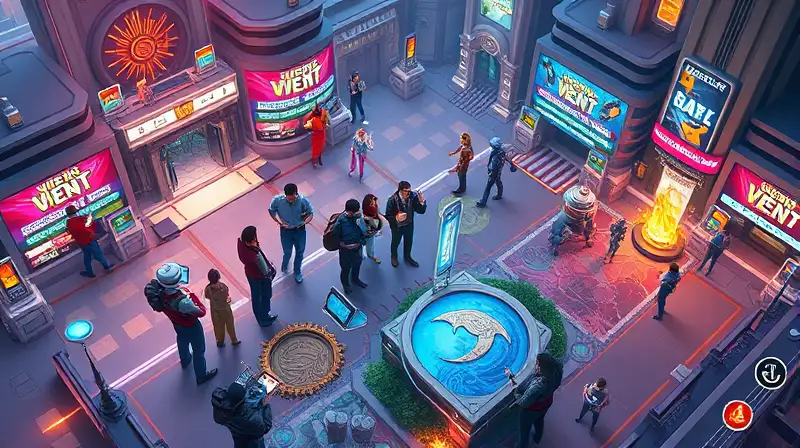 Jugadores colaboran en vibrante ciudad futurista