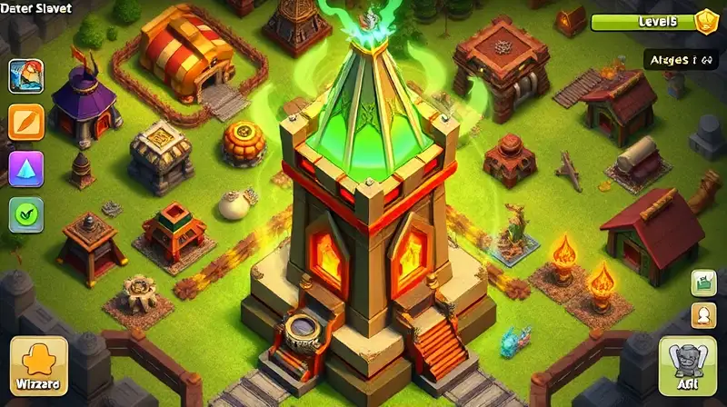 Torre mágica nivel 5 con aura poderosa