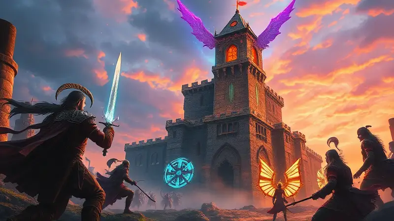 Guerreros y magos defienden torre mágica