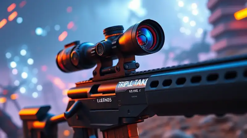 Rifle de francotirador futurista en batalla intensa