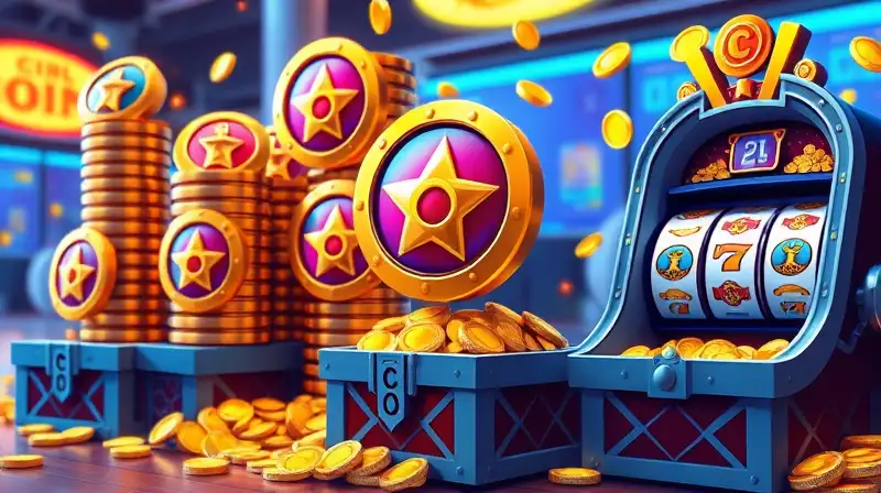 Escudos coloridos y monedas brillantes en juego