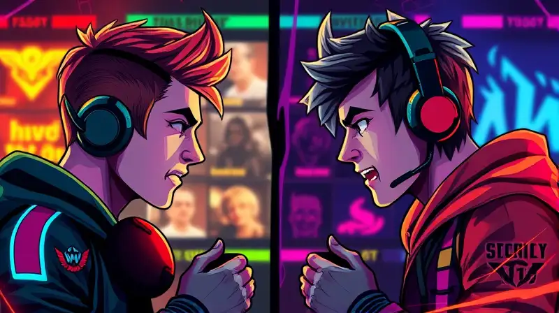 Dos gamers enfrentados, competencia y tensión