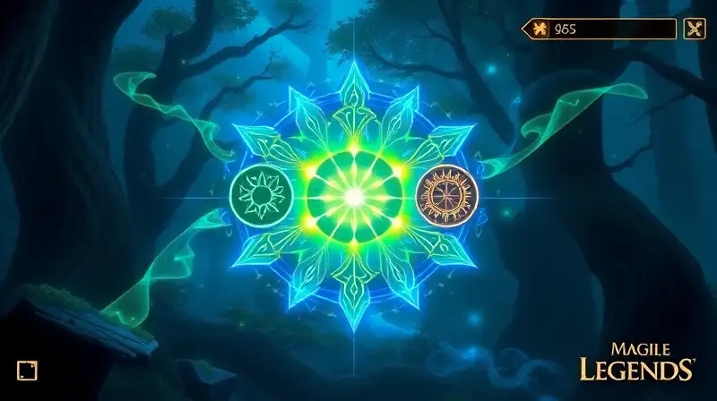 Runas místicas brillan en bosque mágico
