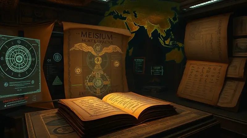 Manuscritos antiguos y tecnología futurista combinados