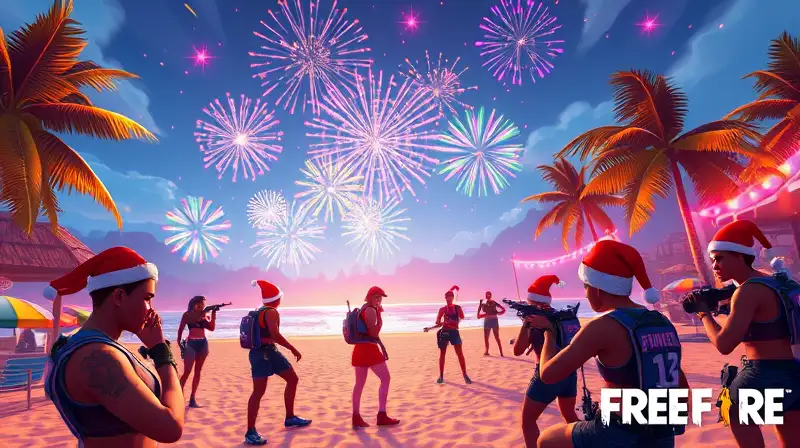 Fiesta navideña veraniega vibrante en Free Fire