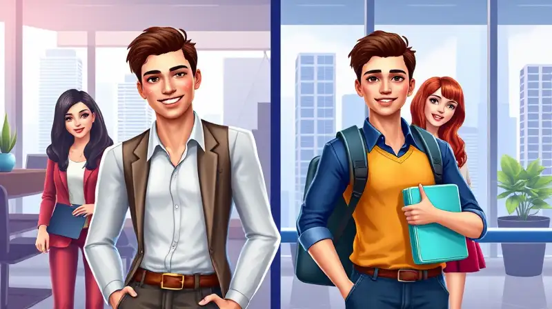 Sims adultos y jóvenes en ambientes contrastantes