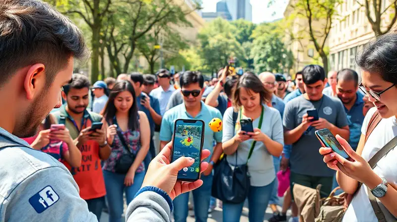 Personas diversas juegan Pokémon GO al aire