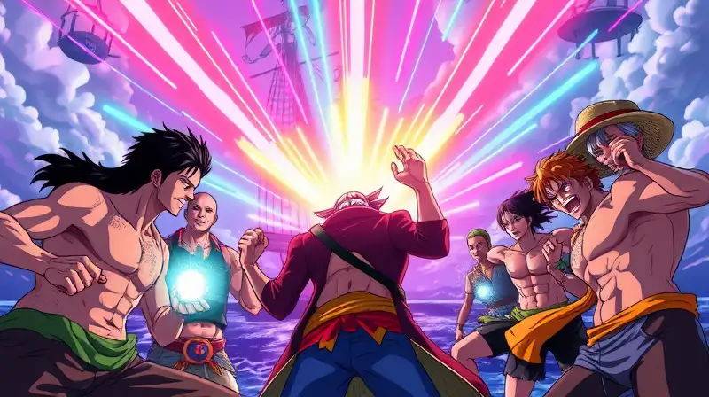 Batalla épica pirata con energía vibrante