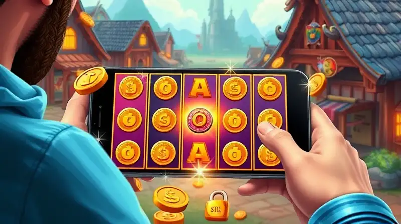 Gamer estratégico juega Coin Master en móvil