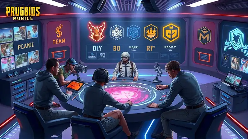 Personajes de PUBG planifican en sala futurista
