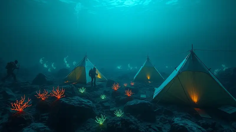 Campamento submarino seguro y bioluminiscente Rust