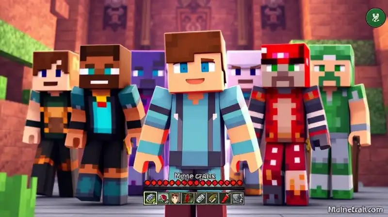 Personaje de Minecraft con skins coloridos