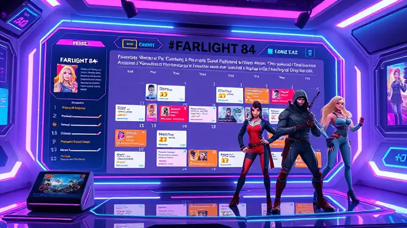 Setup futurista de juego con calendario holográfico