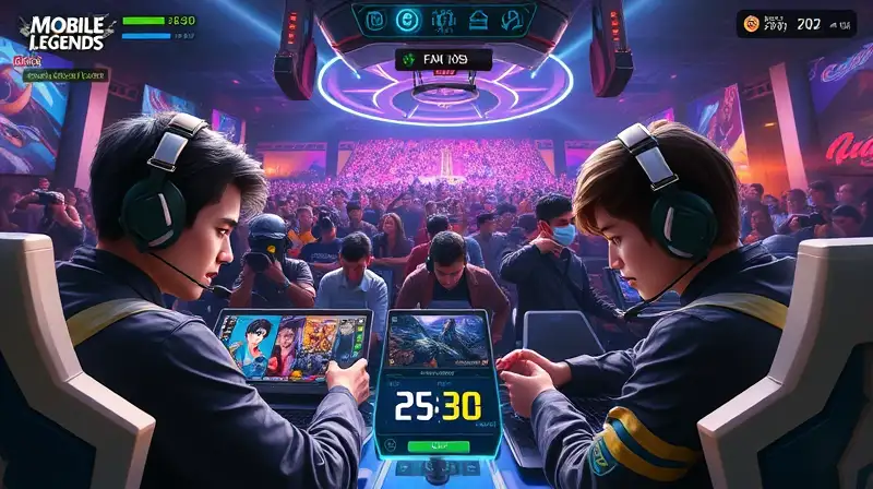 Juego competitivo de Mobile Legends intenso