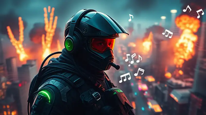 Soldado futurista en batalla neon vibrante