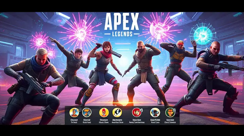 Personajes de Apex Legends en intensa batalla futurista