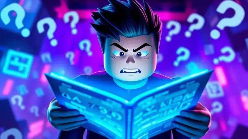 Personaje de Roblox estudia libro brillante místico