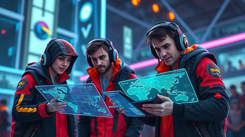 Jugadores coordinan tácticas en arena futurista